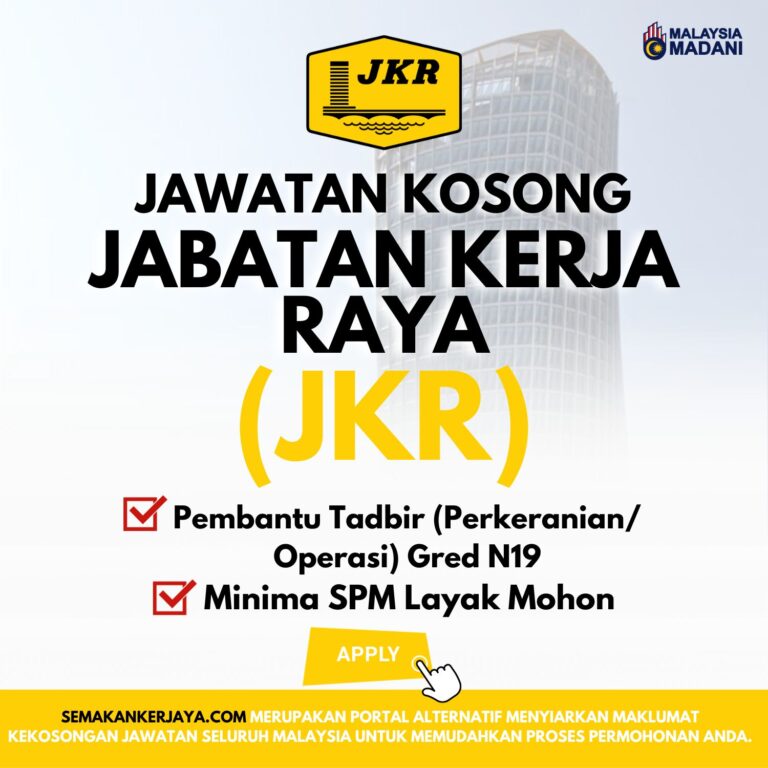 Jawatan Kosong Jabatan Kerja Raya (JKR) : Personel MyStep ~ Gaji ...