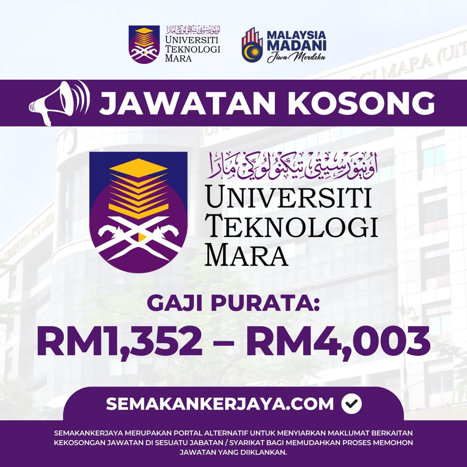 Jawatan Kosong Uitm